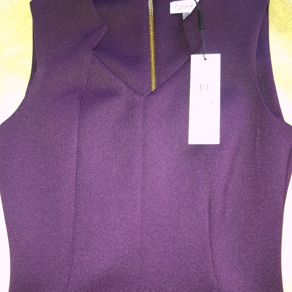 Calvin Klein Sleeveless Purple Business Dress- Brand New-Size 4 - Picture 2 of 4